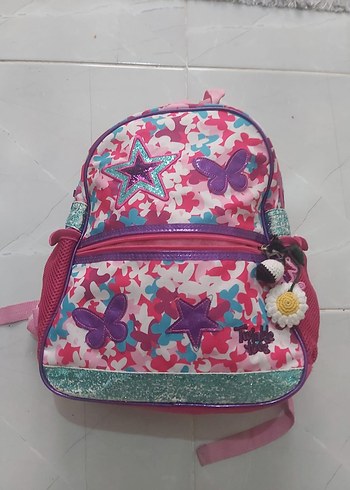 Renkli Kelebekli Pembe Çocuk Sırt Çantası - Görsel 2