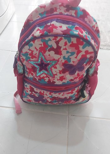 Renkli Kelebekli Pembe Çocuk Sırt Çantası - Görsel 4