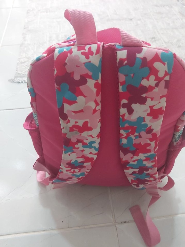Renkli Kelebekli Pembe Çocuk Sırt Çantası - Görsel 5