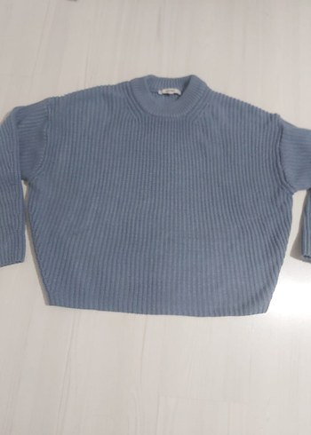 Gri Kadın Örgü Triko Kazak - Görsel 4