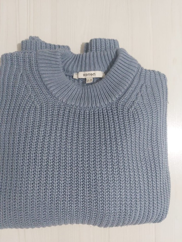 Gri Kadın Örgü Triko Kazak - Görsel 3