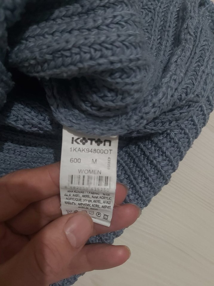 Gri Kadın Örgü Triko Kazak - Görsel 5