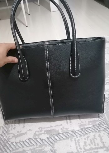 Fermuarlı Siyah Deri Kadın Çantası - Görsel 7