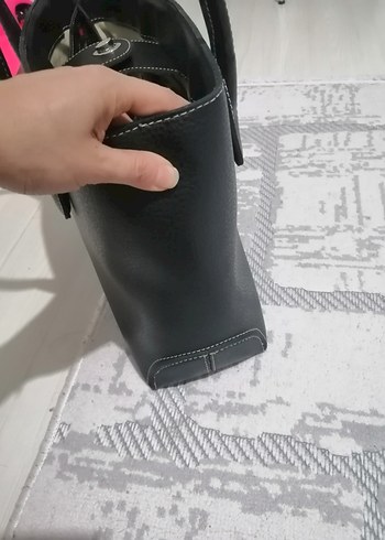 Fermuarlı Siyah Deri Kadın Çantası - Görsel 6