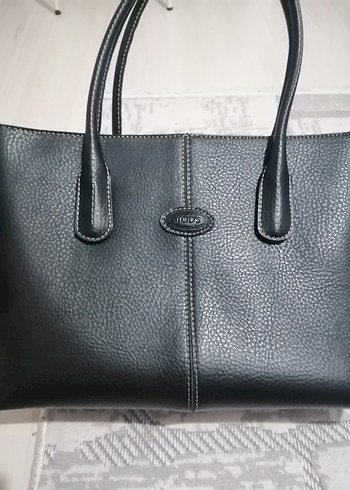 Fermuarlı Siyah Deri Kadın Çantası - Görsel 3