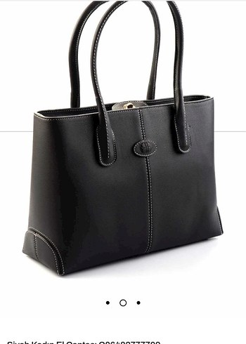 Fermuarlı Siyah Deri Kadın Çantası - Görsel 2