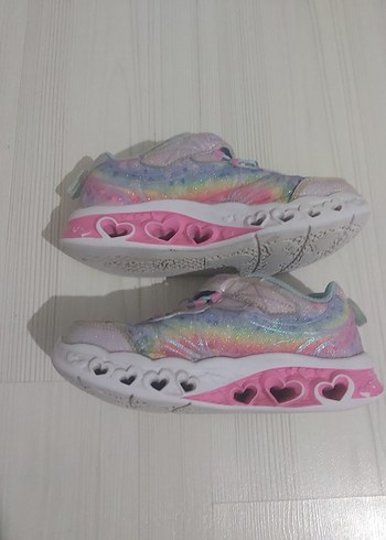 Skechers kız Çocuk Çok Renkli Kalp Desenli Spor Ayakkabı - Görsel 7