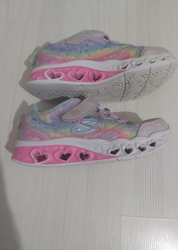 Skechers kız Çocuk Çok Renkli Kalp Desenli Spor Ayakkabı - Görsel 5
