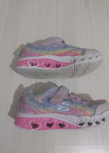 Skechers kız Çocuk Çok Renkli Kalp Desenli Spor Ayakkabı - Görsel 8