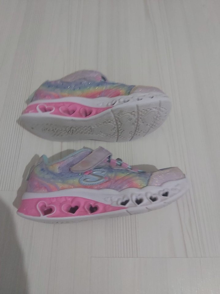 Skechers kız Çocuk Çok Renkli Kalp Desenli Spor Ayakkabı - Görsel 3