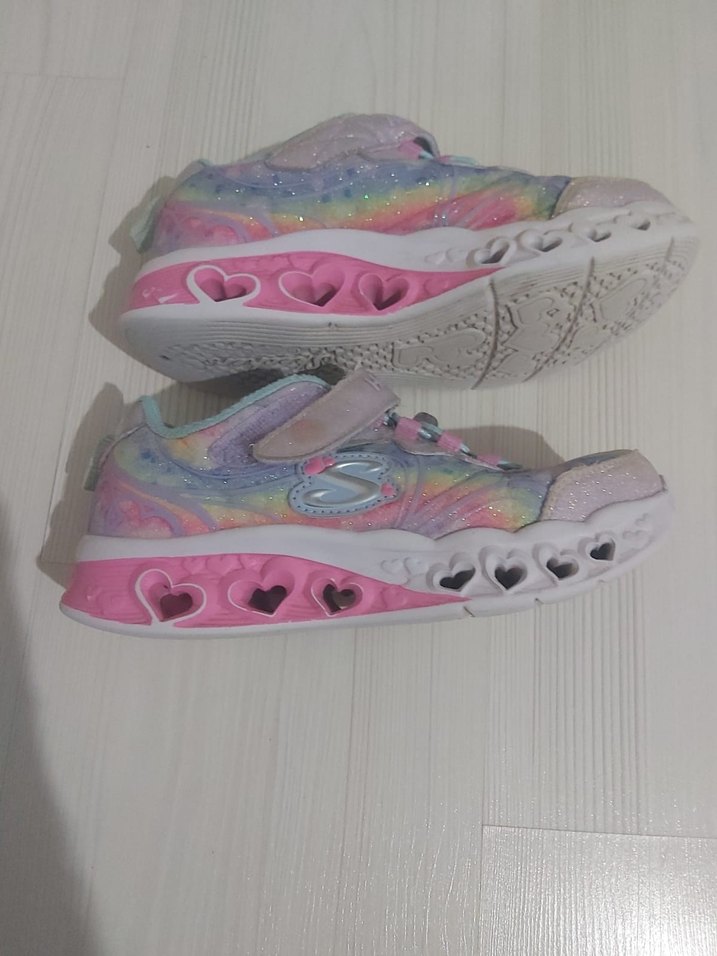 Skechers kız Çocuk Çok Renkli Kalp Desenli Spor Ayakkabı - Görsel 5