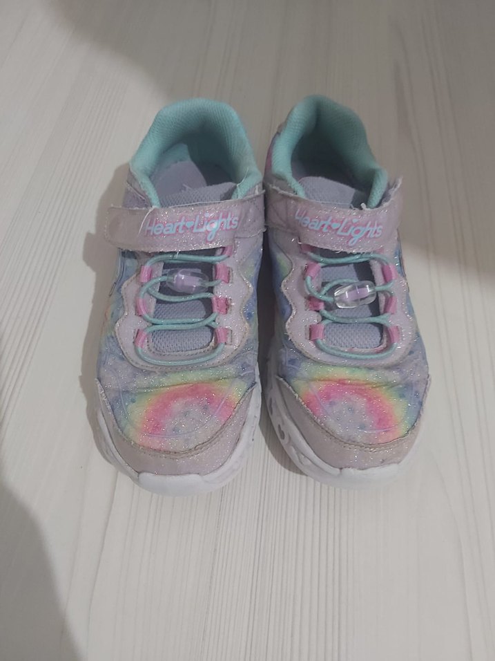 Skechers kız Çocuk Çok Renkli Kalp Desenli Spor Ayakkabı - Görsel 4