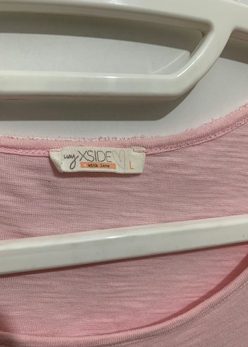 l Beden Xside L beden askılı dantelli pembe bluz