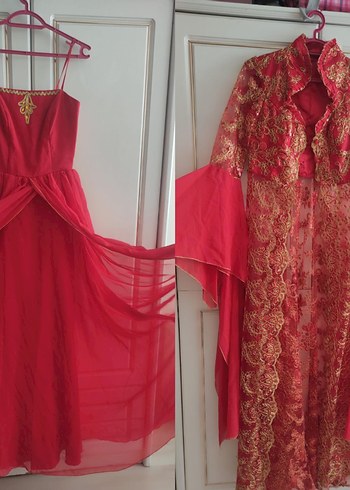 Small beden kırmızı işlemeli bindallı - Görsel 3