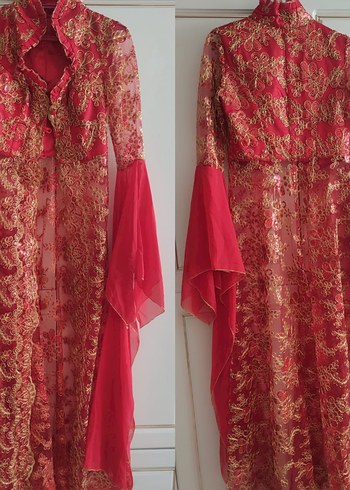 Small beden kırmızı işlemeli bindallı - Görsel 4