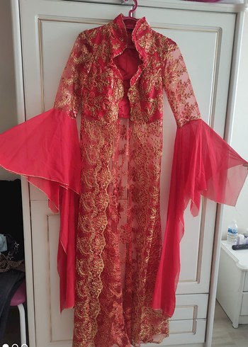 Small beden kırmızı işlemeli bindallı - Görsel 8