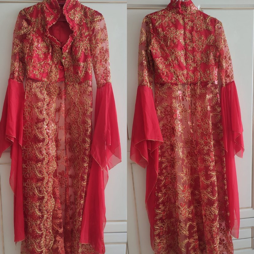 Small beden kırmızı işlemeli bindallı - Görsel 4