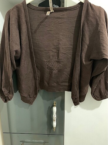 Bershka M beden mini kahverengi hırka