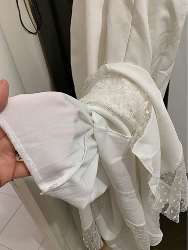 Trendyol 36 beden ekru balık elbise gelinlik abiye - Görsel 9