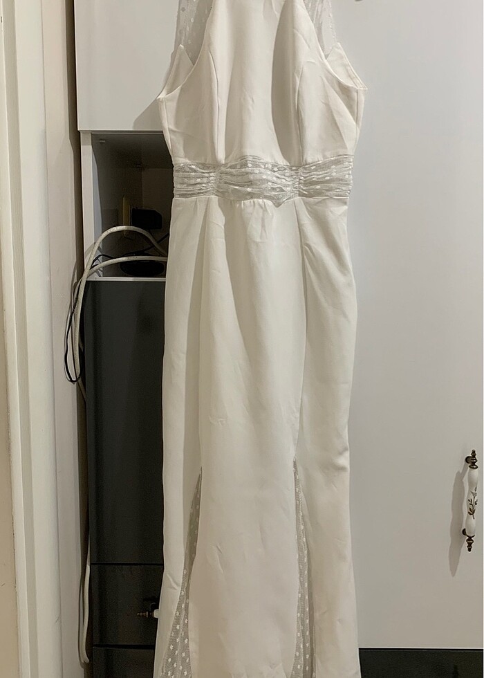 Trendyol 36 beden ekru balık elbise gelinlik abiye - Görsel 2