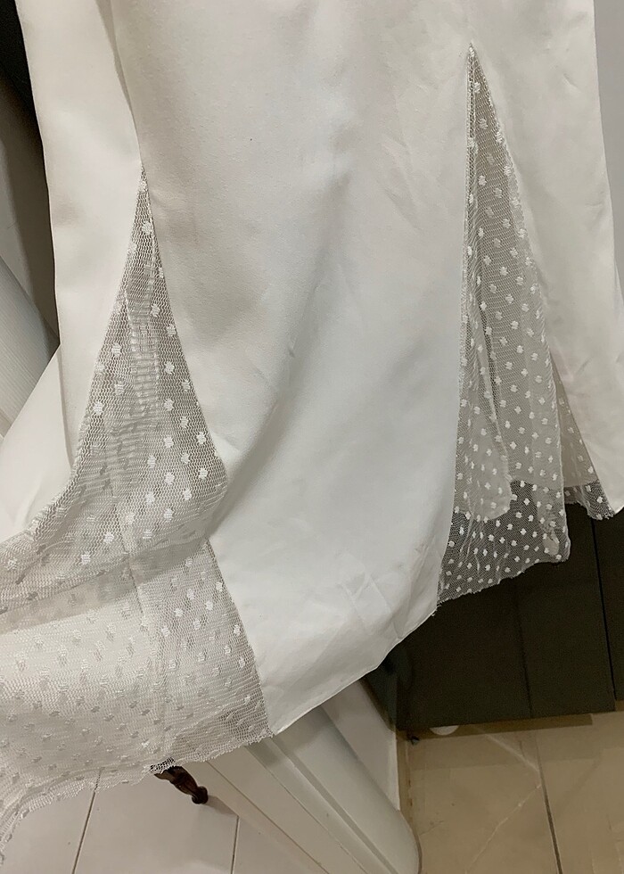 Trendyol 36 beden ekru balık elbise gelinlik abiye - Görsel 3