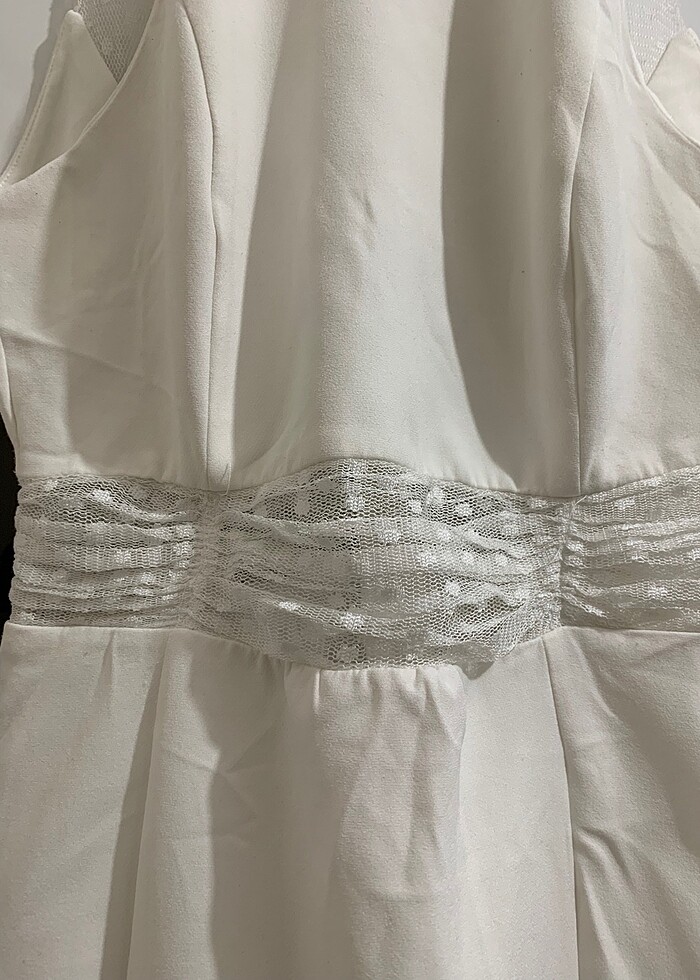 Trendyol 36 beden ekru balık elbise gelinlik abiye - Görsel 4