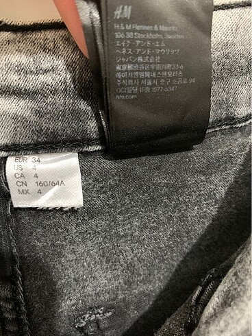 xs Beden gri Renk H&M Divided 34 beden ince mini kot şort