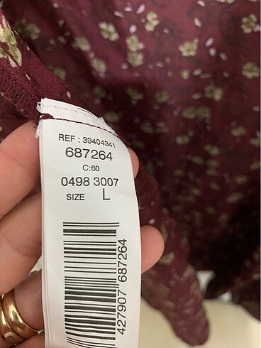 l Beden bordo Renk Mango L beden bordo çiçek desenli şifon tunik