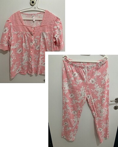 Suwen L-XL önden düğmeli pijama takımı