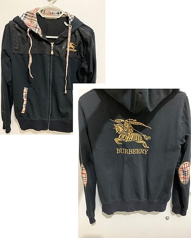 Orijinal Burberry L beden kapüşon sweatshirt