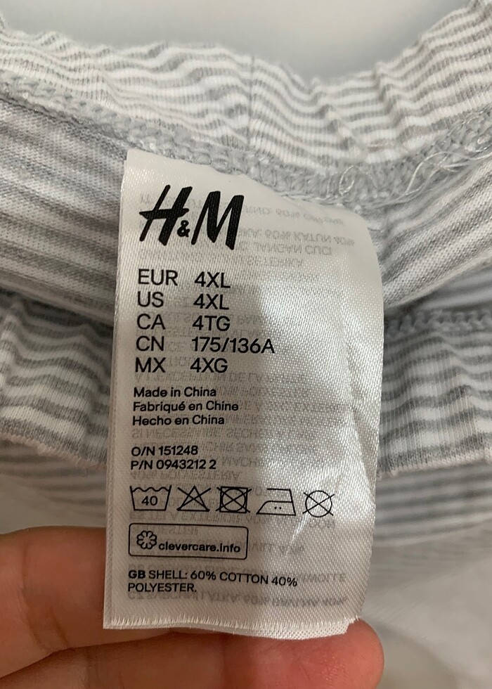 H&M 4XL-5XL-6XL pijama altı unisex - Görsel 4