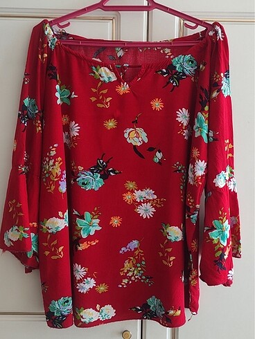 Big free 3XL çiçek desenli salaş bluz