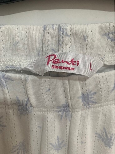l Beden Penti L beden mavi desenli pijama altı