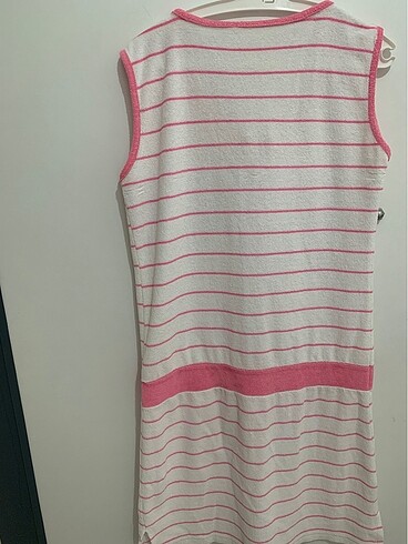 S-M uyumlu pembe beyaz havlu elbise - Görsel 7