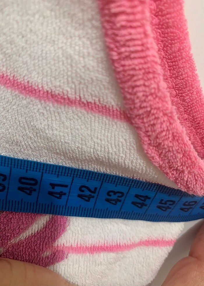 S-M uyumlu pembe beyaz havlu elbise - Görsel 5