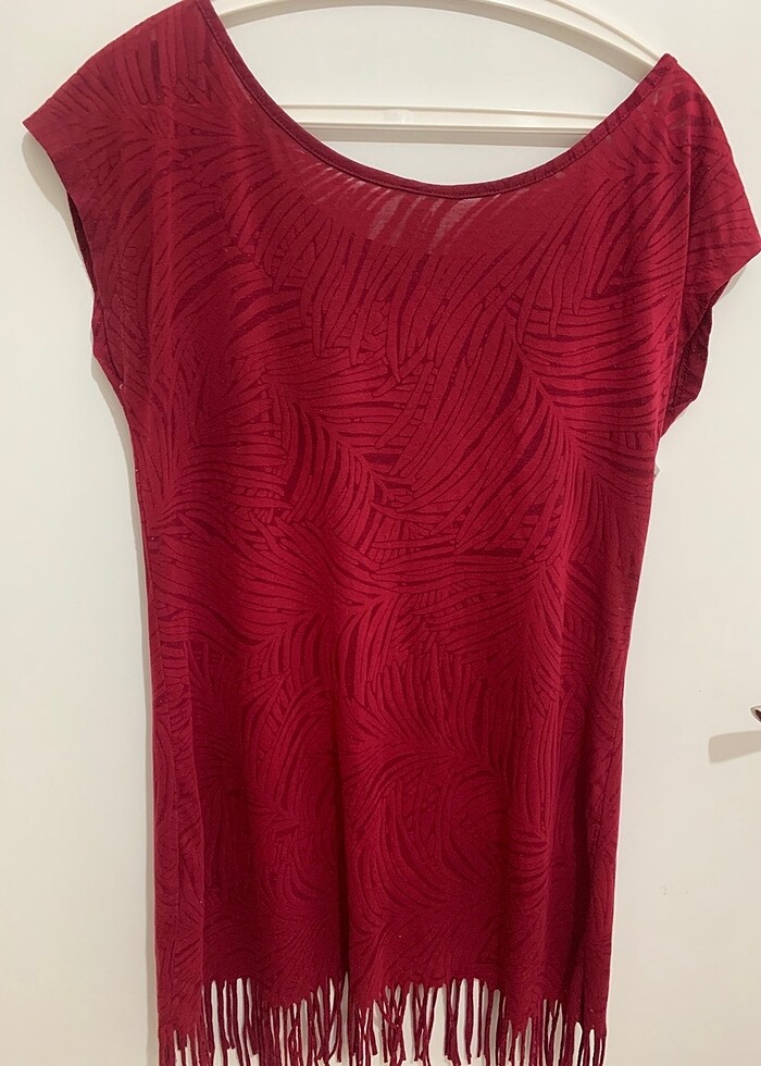 LCW S beden vişne çürüğü plaj elbisesi - Görsel 4