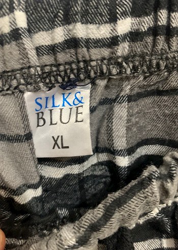 Silk Blue L-XL beden ekose pijama altı - Görsel 3