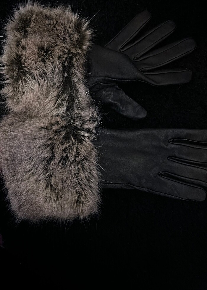 İçi polar deri kürklü eldiven FİYAT SON İNDİRİM YAPMIYORUM - Görsel 2