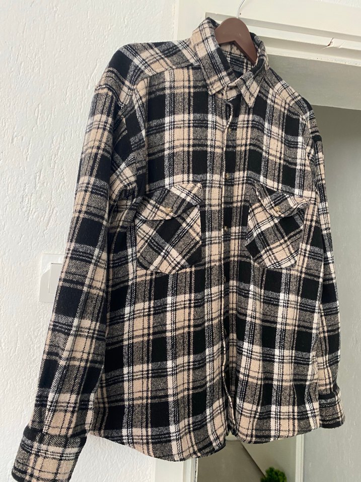 Düğmeli Ekose Kadın Gömlek - Görsel 3