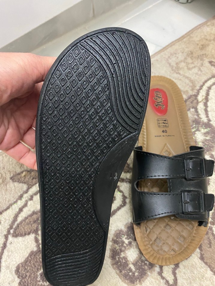 Kahverengi Yılan Desenli Tokalı Erkek Terlik - Görsel 2