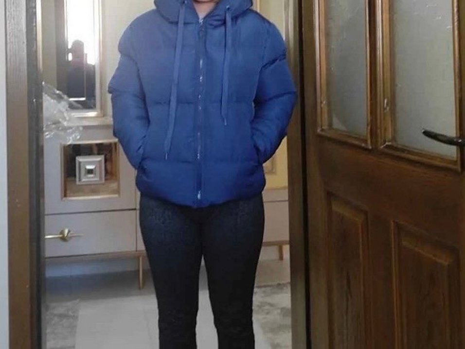 Saks mavisi Kadın Şişme Mont Fermuarlı - Görsel 2