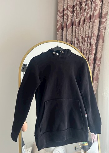 Siyah erkek Kapüşonlu Salaş Sweatshirt - Görsel 5