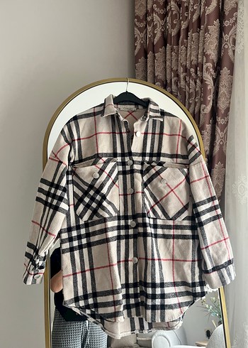 Gri Ekoseli Rahat Kesim Kadın Gömlek - Görsel 10