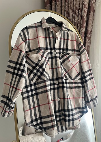 Gri Ekoseli Rahat Kesim Kadın Gömlek - Görsel 2