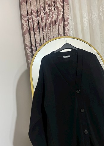 Düğmeli Siyah Uzun Kadın Kaban - Görsel 9