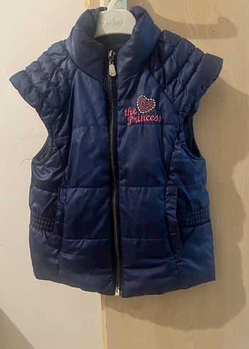 Kız Çocuk Lacivert Fermuarlı Yelek - Görsel 3