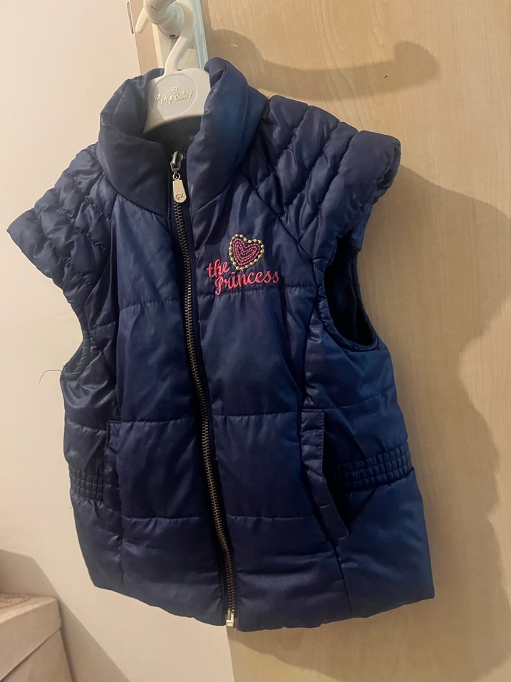 Kız Çocuk Lacivert Fermuarlı Yelek - Görsel 2