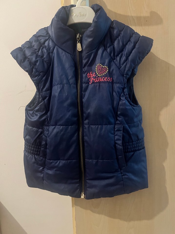 Kız Çocuk Lacivert Fermuarlı Yelek - Görsel 3