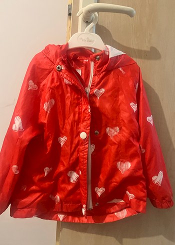 Kız Çocuk Kırmızı Düğmeli Yağmurluk - Görsel 10