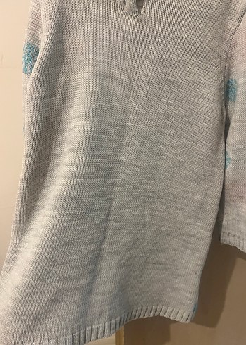 Kız Çocuk Gri Baskılı Triko Kazak - Görsel 11